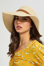 Load image into Gallery viewer, Beige Embellished Hat With a Belt
