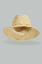 Load image into Gallery viewer, Redtag-Beige-Metal-Chain-Band-Hat-Hats-Women-
