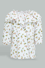 تنزيل الصورة على معرض الصور، Redtag-White-L/S-Top-With-Frill-On-Chest-Blouses-Infant-Girls-3 to 24 Months
