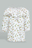 Redtag-White-L/S-Top-With-Frill-On-Chest-Blouses-Infant-Girls-3 to 24 Months