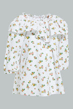 تنزيل الصورة على معرض الصور، Redtag-White-L/S-Top-With-Frill-On-Chest-Blouses-Infant-Girls-3 to 24 Months
