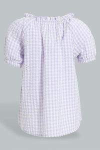 Redtag-Lilac-Schifly-Front-Button-Top-Blouses-Infant-Girls-3 to 24 Months