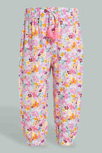 Load image into Gallery viewer, Redtag-Pink-Multi-Colour-Printed-Harem-Trousers-Infant-Girls-3 to 24 Months
