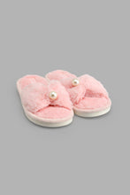 Load image into Gallery viewer, Redtag-Pale-Pink-Pearl-Trim-Slide-Colour:Pink,-Filter:Girls-Footwear-(5-to-14-Yrs),-GSR-Slippers,-New-In,-New-In-GSR-FOO,-Non-Sale,-S22B,-Section:Kidswear-Senior-Girls-5 to 14 Years
