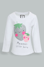 Load image into Gallery viewer, Redtag-White-Aop-L/S-Graphic-T-Shirt-All-Over-Prints-Infant-Girls-3 to 24 Months
