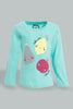 Redtag-Mint-Printed-Long-Sleeve-Graphic-T-Shirt-All-Over-Prints-Infant-Girls-3 to 24 Months