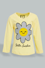 Load image into Gallery viewer, Redtag-Yellow-Long-Sleeve-Graphic-T-Shirt-All-Over-Prints-Infant-Girls-3 to 24 Months
