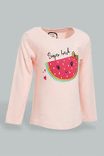 Load image into Gallery viewer, Redtag-Pink-Long-Sleeve-Graphic-T-Shirt-All-Over-Prints-Infant-Girls-3 to 24 Months
