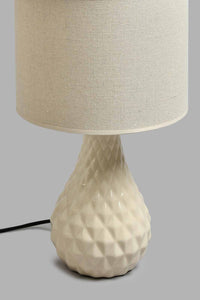 Redtag-Green-Ceramic-Textured-Base-Table-Lamp-Colour:Cream,-Filter:Home-Decor,-HMW-HOM-Table-Lamps,-HOM-CONSCIOUS-CLARITY-2,-New-In,-New-In-HMW-HOM,-Non-Sale,-S22B,-Section:Homewares-Home-Decor-