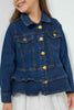 Redtag-Blue-Denim-Crop-Jacket-Jackets-Girls-2 to 8 Years