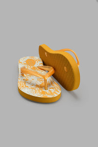 Redtag-Mustard-&-Navy-Print-Flip-Flop-Flip-Flops-Women's-