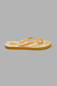 Redtag-Mustard-&-Navy-Print-Flip-Flop-Flip-Flops-Women's-