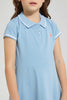 Redtag-Blue-Polo-Collar-Dress-Colour:Blue,-Filter:Girls-(2-to-8-Yrs),-Girls-Dresses,-New-In,-New-In-GIR,-Non-Sale,-S22B,-Section:Kidswear-Girls-2 to 8 Years