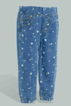 Load image into Gallery viewer, Redtag-Mid-Wash-Front-Button-Baggy-Pullon-Jean-Jeans-Baggy-Fit-Infant-Girls-3 to 24 Months
