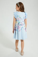 تنزيل الصورة على معرض الصور، Redtag-Blue-Printed-Dress-With-Ruffled-Sleeve-Colour:Blue,-Filter:Girls-(2-to-8-Yrs),-Girls-Dresses,-New-In,-New-In-GIR,-Non-Sale,-S22B,-Section:Kidswear-Girls-2 to 8 Years
