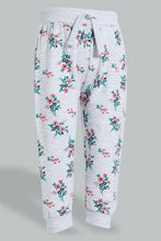 Load image into Gallery viewer, Redtag-Grey-Melange-Placement-Print-Trackpant-Joggers-Infant-Girls-3 to 24 Months
