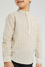 تنزيل الصورة على معرض الصور، Redtag-Stone-Stripe-Mandarin-Collar-Shirt-Boys-Shirts,-Colour:Beige,-Filter:Boys-(2-to-8-Yrs),-New-In,-New-In-BOY,-Non-Sale,-S22B,-Section:Kidswear-Boys-2 to 8 Years
