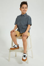 Load image into Gallery viewer, Redtag-Grey-Oversized-Check-Short-Sleeve-Shirt-Boys-Shirts,-Colour:Dark-Grey,-Filter:Boys-(2-to-8-Yrs),-New-In,-New-In-BOY,-Non-Sale,-S22B,-Section:Kidswear-Boys-2 to 8 Years

