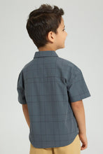 Load image into Gallery viewer, Redtag-Grey-Oversized-Check-Short-Sleeve-Shirt-Boys-Shirts,-Colour:Dark-Grey,-Filter:Boys-(2-to-8-Yrs),-New-In,-New-In-BOY,-Non-Sale,-S22B,-Section:Kidswear-Boys-2 to 8 Years
