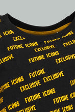 Load image into Gallery viewer, Redtag-Black-Printed-T-Shirt-With-Yellow-Jersey-Short-Casual-Set-(2-Pack)-Colour:Black,-Filter:Infant-Boys-(3-to-24-Mths),-Infant-Boys-Sets,-New-In,-New-In-INB,-Non-Sale,-S22A,-Section:Kidswear-Infant-Boys-3 to 24 Months
