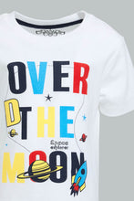 Load image into Gallery viewer, Redtag-White-T-Shirt-With-Blue-Jersey-Short-Casual-Set-(2-Pack)-Sets-Infant-Boys-3 to 24 Months
