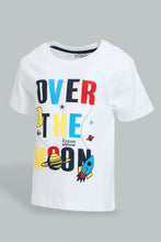 Load image into Gallery viewer, Redtag-White-T-Shirt-With-Blue-Jersey-Short-Casual-Set-(2-Pack)-Sets-Infant-Boys-3 to 24 Months
