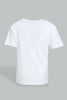 Redtag-White-T-Shirt-With-Blue-Jersey-Short-Casual-Set-(2-Pack)-Sets-Infant-Boys-3 to 24 Months