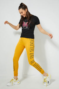 Redtag-Yellow-Basic-Jogger-With-Side-Applique-Joggers-Women's-