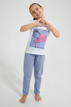 Load image into Gallery viewer, Redtag-Blue-Girl-Print-Basic-Nightsuit-Colour:Blue,-Filter:Girls-(2-to-8-Yrs),-Girls-Pyjama-Sets,-New-In,-New-In-GIR,-Non-Sale,-PPE,-S22A,-Section:Kidswear-Girls-2 to 8 Years
