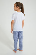 Load image into Gallery viewer, Redtag-Blue-Girl-Print-Basic-Nightsuit-Colour:Blue,-Filter:Girls-(2-to-8-Yrs),-Girls-Pyjama-Sets,-New-In,-New-In-GIR,-Non-Sale,-PPE,-S22A,-Section:Kidswear-Girls-2 to 8 Years
