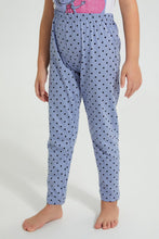 Load image into Gallery viewer, Redtag-Blue-Girl-Print-Basic-Nightsuit-Colour:Blue,-Filter:Girls-(2-to-8-Yrs),-Girls-Pyjama-Sets,-New-In,-New-In-GIR,-Non-Sale,-PPE,-S22A,-Section:Kidswear-Girls-2 to 8 Years
