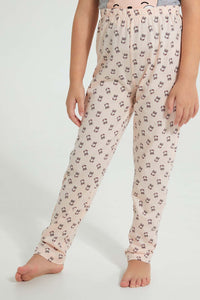 Redtag-Pink-Rabbit-Print-Basic-Nightsuit-Colour:Pink,-Filter:Girls-(2-to-8-Yrs),-Girls-Pyjama-Sets,-New-In,-New-In-GIR,-Non-Sale,-PPE,-S22A,-Section:Kidswear-Girls-2 to 8 Years