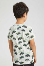 Load image into Gallery viewer, Redtag-Beige-Jeep-Print-Pocket-T-Shirt-All-Over-Prints-Boys-2 to 8 Years
