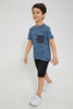 Redtag-Blue-Bicycle-Print-T-Shirt-All-Over-Prints-Boys-2 to 8 Years