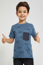 Load image into Gallery viewer, Redtag-Blue-Bicycle-Print-T-Shirt-All-Over-Prints-Boys-2 to 8 Years
