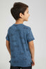 Redtag-Blue-Bicycle-Print-T-Shirt-All-Over-Prints-Boys-2 to 8 Years