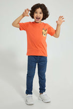 Load image into Gallery viewer, Redtag-Orange-Tiger-Pocket-T-Shirt-All-Over-Prints-Boys-2 to 8 Years
