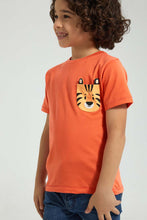 Load image into Gallery viewer, Redtag-Orange-Tiger-Pocket-T-Shirt-All-Over-Prints-Boys-2 to 8 Years
