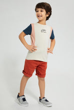 Load image into Gallery viewer, Redtag-Stone-Side-Panel-T-Shirt-Embellished-Boys-2 to 8 Years
