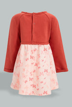 تنزيل الصورة على معرض الصور، Redtag-Coral-Animal-Print-Folded-Slvs-Dress-Dresses-Infant-Girls-3 to 24 Months
