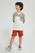 Load image into Gallery viewer, Redtag-Olive-Oversized-Pocket-T-Shirt-Embellished-Boys-2 to 8 Years
