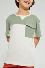 Load image into Gallery viewer, Redtag-Olive-Oversized-Pocket-T-Shirt-Embellished-Boys-2 to 8 Years
