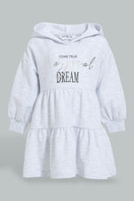 Load image into Gallery viewer, Redtag-Grey-Cut-And-Sew-Hooded-Dress-Dresses-Infant-Girls-3 to 24 Months
