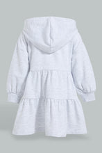 Load image into Gallery viewer, Redtag-Grey-Cut-And-Sew-Hooded-Dress-Dresses-Infant-Girls-3 to 24 Months
