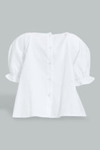 Load image into Gallery viewer, Redtag-White-Top-With-Embroidery-At-Chest-Blouses-Infant-Girls-3 to 24 Months
