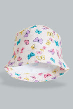 Load image into Gallery viewer, Redtag-Multi-Colour-Butterfly-Printed-Cap-Caps-Girls-
