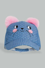 Load image into Gallery viewer, Redtag-Blue-And-White-Polka-Dots-Character-Cap-Caps-Girls-
