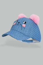 Load image into Gallery viewer, Redtag-Blue-And-White-Polka-Dots-Character-Cap-Caps-Girls-
