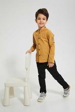 تنزيل الصورة على معرض الصور، Redtag-Yellow-Long-Sleeve--Check-Mandarin-Shirt-Casual-Shirts-Boys-2 to 8 Years
