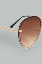 Load image into Gallery viewer, Brown Aviator Sunglasses
